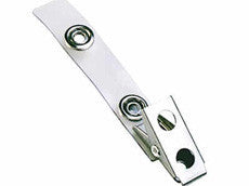 BRADY PEOPLE ID, CLEAR VINYL STRAP CLIP, 2-HOLE NICKEL PLATED STEEL CLIP, 2 3/4", BAG OF 500, PIECED AND SOLD IN FULL BAGS ONLY
