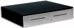 APG, S4000, HEAVY DUTY CASH DRAWER, MULTIPRO 24V, BLACK, STAINLESS STEEL FRONT, 18X16, 2 MEDIA SLOTS, TILL INCLUDED, REQUIRES CABLE