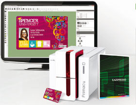 EVOLIS, CARD PRINTER, PRIMACY SIMPLEX EXPERT MAG ISO - FIRE REDPRINTER WITH MAG ISO DUAL HICO/LOCO 3-TRACK MAGNETIC STRIPE ENCODER, USB & ETHERNET