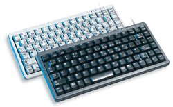 CHERRY, G84-4420, KEYBOARD, ULTRA SLIM, 15IN, INTERNATIONAL 83 LAYOUT, MECHANICAL KEYSWITCHES, LAZER ETCHED KEY, OPITICAL TRACK BALL, LIGHT GRAY, PS/2