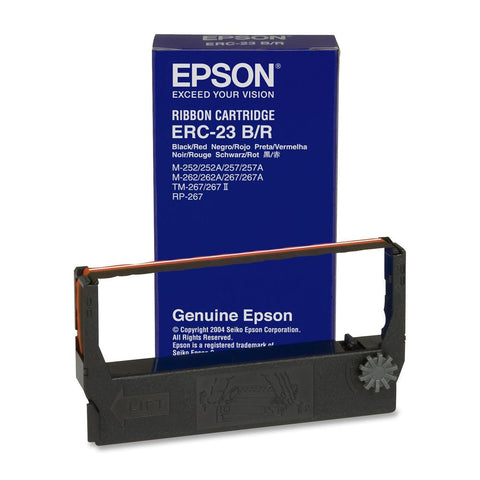 EPSON, ERC-23BR, CONSUMABLES, BLACK & RED INK RIBBON, FOR USE IN TM-267, TM-270, M-250/260/280