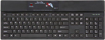 KSI, BLACK 104 USB KB W/RFIDEAS PCPROX PLUS READER 125KHZ & 13.56MHZ, CLEANING TACT SWITCH & SEALED MATRIX