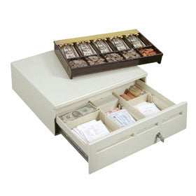 MMF, MEDIAPLUS, CASH DRAWER, 3 SLOTS, 17X20, 5B/5C US TILL, PRINTER-DRIVEN, KEY RANDOM, NO BELL, BLACK, CABLE NOT INCLUDED
