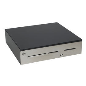 MMF, ADVANTAGE, CASH DRAWER, 3 SLOT, STAINLESS STEEL FRONT, 17X18, US STANDARD 5/5 TRAY, PRINTER DRIVEN, STANDARD LOCK, KEYED RANDOM, NO BELL,BLACK, CABLE NOT INCLUDED