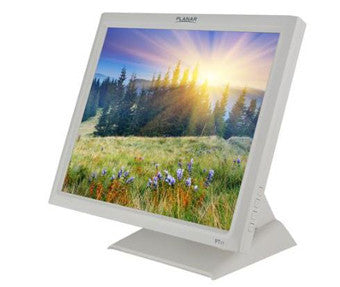 PLANAR, 17 INCH WHITE HID COMPLIANT 5-WIRE RESISTIVE TOUCHSCREEN EDGE-LIT LED LCD, DUAL SERIAL/USB CONTROLLER, VGA, INTERNAL POWER, SPEAKERS, -5 TO 90 DEGREE TILT RANGE, 100MM VESA COMPATIBLE.