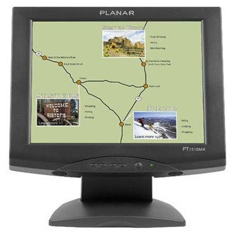 PLANAR, PT1510MX, 15" BLACK RESISTIVE TOUCH SCREEN LCD WITH SERIAL OR USB DRIVER AND SPEAKERS