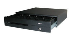 POSIFLEX, CASH DRAWER, CR6400, USB INTERFACE, 16.85IN X 18.11IN X 3.94IN, SCRATCH RESISTANT, BLACK