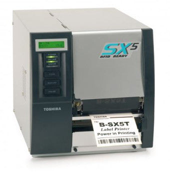 OPEN-BOX, SOLD AS IS, TOSHIBA, THERMAL BARCODE PRINTER, B-SX5T, 5IN WIDE, 305 DPI, 8 IPS, PEELER/REWINDER, SERIAL, PARALLEL