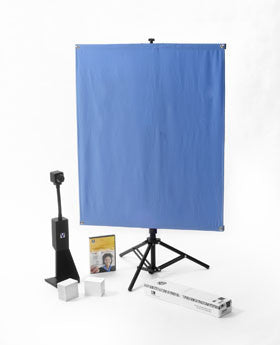 ZEBRACARD, QUICKCARD PROFESSIONAL PHOTO ID KIT INCLUDING SUPPLIES STARTER KIT WITH 500 COMPOSITE CARDS, CARDSTUDIO PRO SOFTWARE, USB HIGH RES CAMERA AND PORTABLE BACKDROP STAND