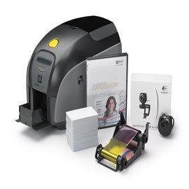 ZEBRACARD, QUIKCARD ID SOLUTION BUNDLE, ZXP SERIES 1 SINGLE-SIDED CARD PRINTER, USB, US CORD, CARDSTUDIO SOFTWARE, WEBCAM, AND MEDIA STARTER KIT, ZXP1